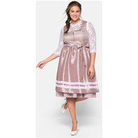 Große Größen: Dirndl 3-teilig mit Schürze und Spitzenbluse, zartrosa, Gr.40-58 von sheego