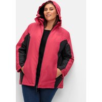 Große Größen: Funktions-Winterjacke mit Kontrastdetails, rot-schwarz, Gr.40-56 von sheego