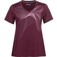 Große Größen: Funktionsshirt mit Frontdruck, mit REPREVE®, aubergine, Gr.44/46-56/58 von sheego