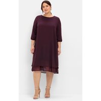 Große Größen: Cocktailkleid aus Chiffon, im Lagenlook, burgund, Gr.40-58 von sheego