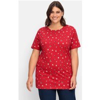 Große Größen: Shirt mit Minimal-Alloverprint, rot bedruckt, Gr.40-56 von sheego