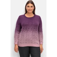 Große Größen: Pullover im Jacquardstrick, mit Farbverlauf, aubergine gemustert, Gr.40-56 von sheego