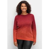 Große Größen: Pullover im Jacquardstrick, mit Farbverlauf, rot gemustert, Gr.40-56 von sheego