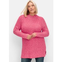 Große Größen: Pullover mit Stehkragen, im Patentstrick, pink, Gr.40/42-56/58 von sheego