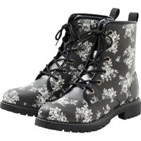 Große Größen: Schnürboots in Crinkle-Optik, schwarz bedruckt, Gr.37-43 von sheego