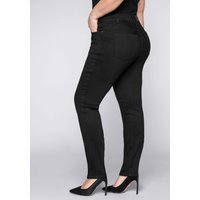 Große Größen: Skinny Stretch-Jeans mit Bodyforming-Effekt, black Denim, Gr.20-116 von sheego