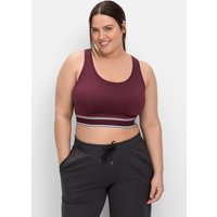 Große Größen: Sport-BH aus COOLMAX®, in Bustier-Form, aubergine, Gr.40-58 von sheego