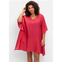 Große Größen: Strandtunika im Poncho-Schnitt, leicht transparent, magenta, Gr.40/42-60/62 von sheego