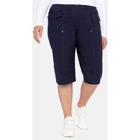 Große Größen: Stretch-Bermudas mit aufgesetzten Taschen und Patten, marine, Gr.40-58 von sheego