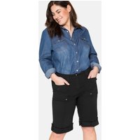 Große Größen: Stretch-Bermudas mit aufgesetzten Taschen und Patten, schwarz, Gr.40-58 von sheego