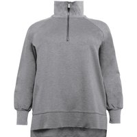 Große Größen: Sweatshirt mit seitlichen Schlitzen, grau meliert, Gr.44/46-56/58 von sheego