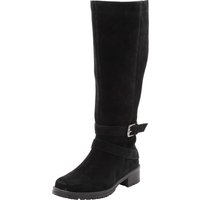 Große Größen: Weitschaftstiefel aus Leder mit Schnallenbändern, schwarz, Gr.37-44 von sheego