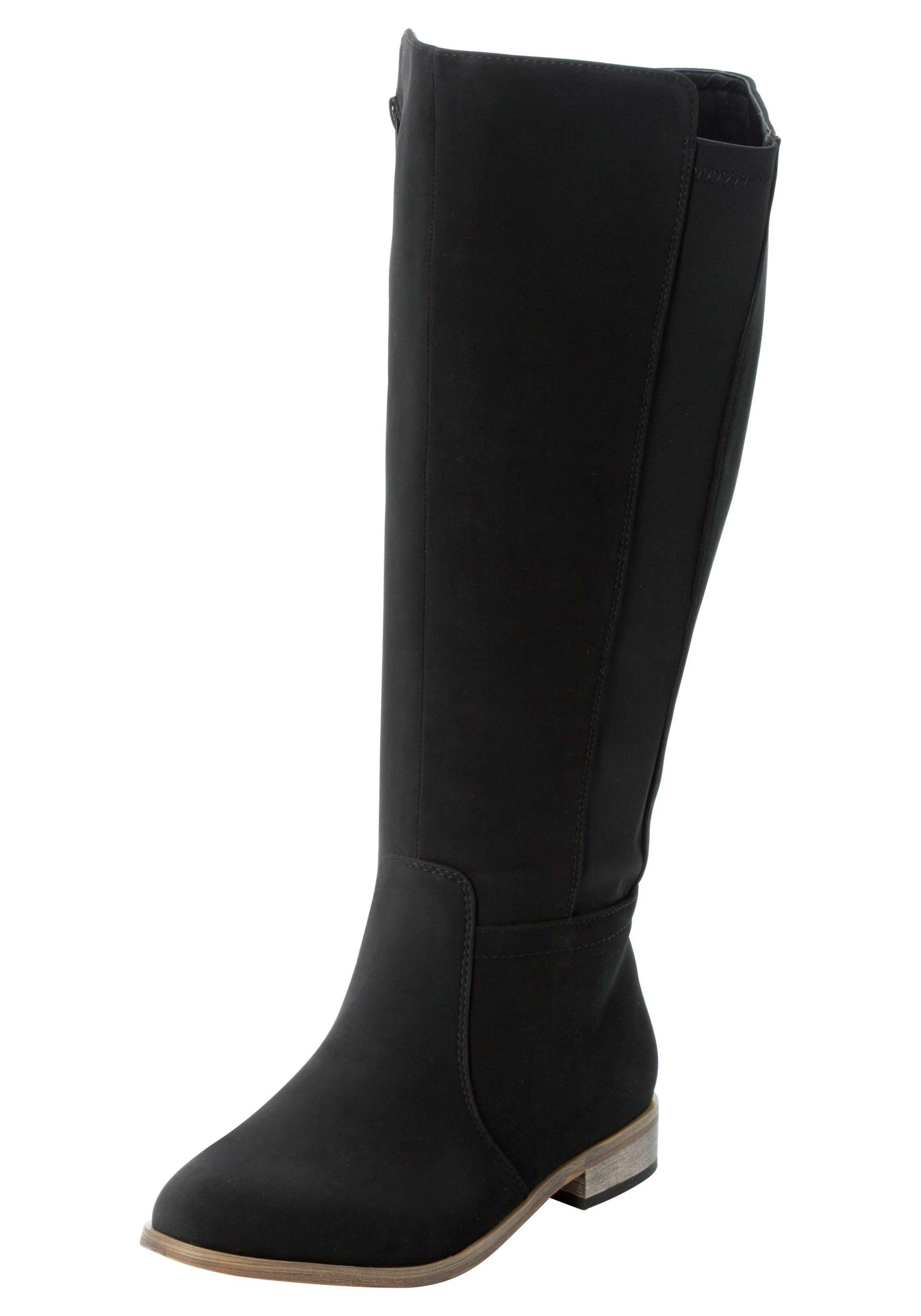 Große Größen: Weitschaftstiefel mit Stretch-Einsätzen, schwarz, Gr.37-44 von sheego