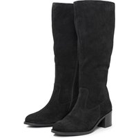 Große Größen: Weitschaftstiefel mit Stretcheinsatz, aus Veloursleder, schwarz, Gr.37-44 von sheego