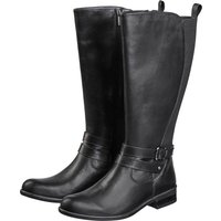 Große Größen: Weitschaftstiefel mit Stretcheinsatz hinten, aus Leder, schwarz, Gr.37-44 von sheego