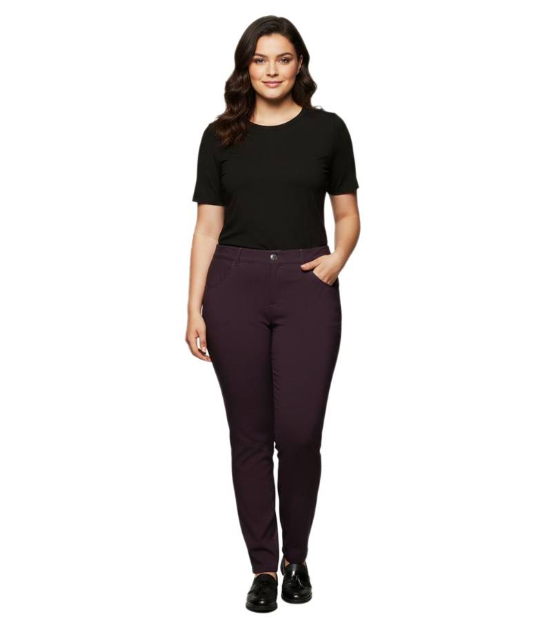 sheego Bengalin Damen Stretchhose mit schmaler Beinform moderne Freizeit-Hose Große Größen 133992 Weinrot von sheego