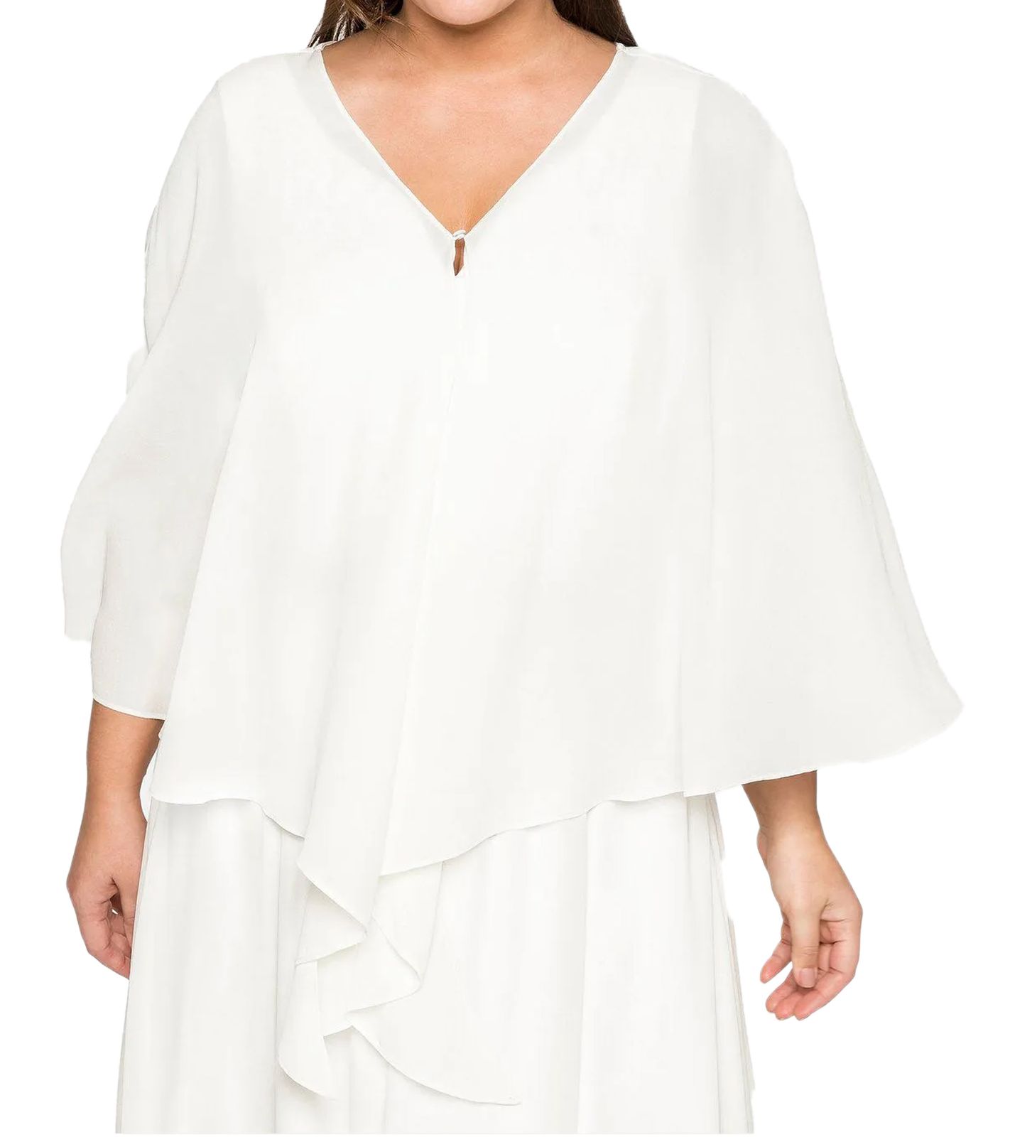 sheego Damen Bluse Überwurf-Bluse mit langer Zipfelform 3/4 Ärmeln Große Größen 134978 Weiß sheego Damen Bluse Überwurf-Bluse mit langer Zipfelform 3/4 Ärmeln Große Größen 134978 Weiß von sheego