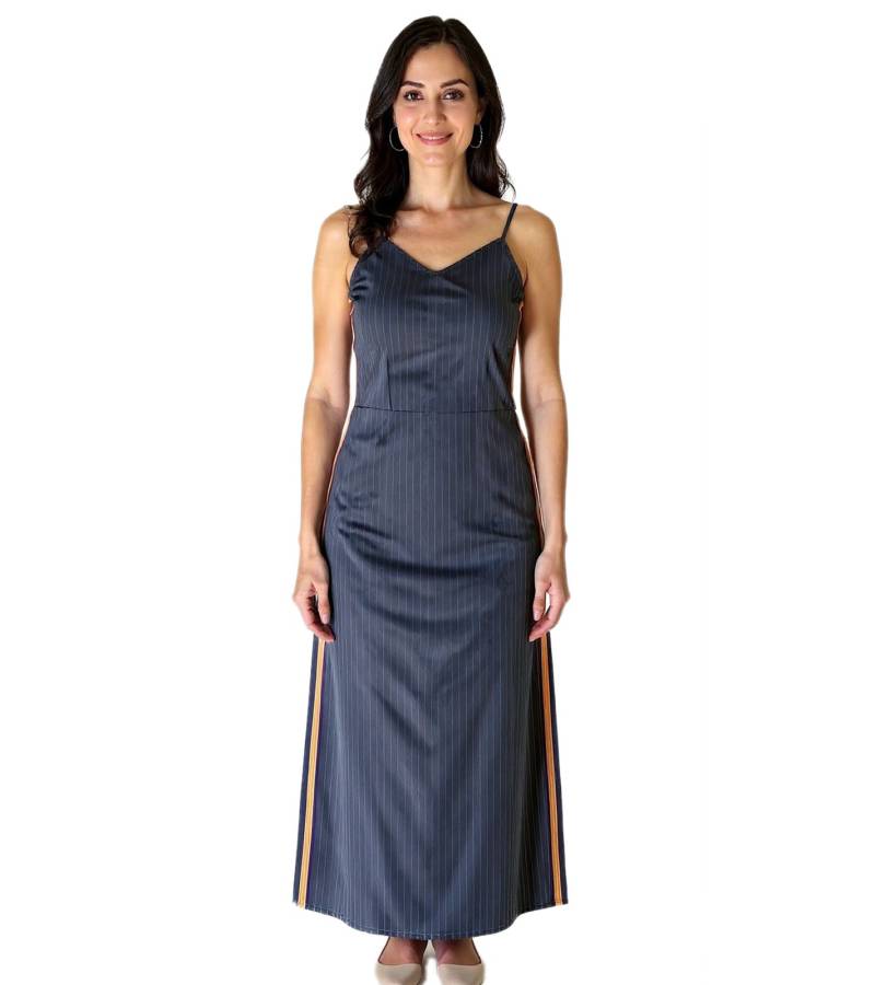 sheego Damen Kleid in Nadelstreifenoptik Sommer-Kleid Große Größen 134104 Grau von sheego