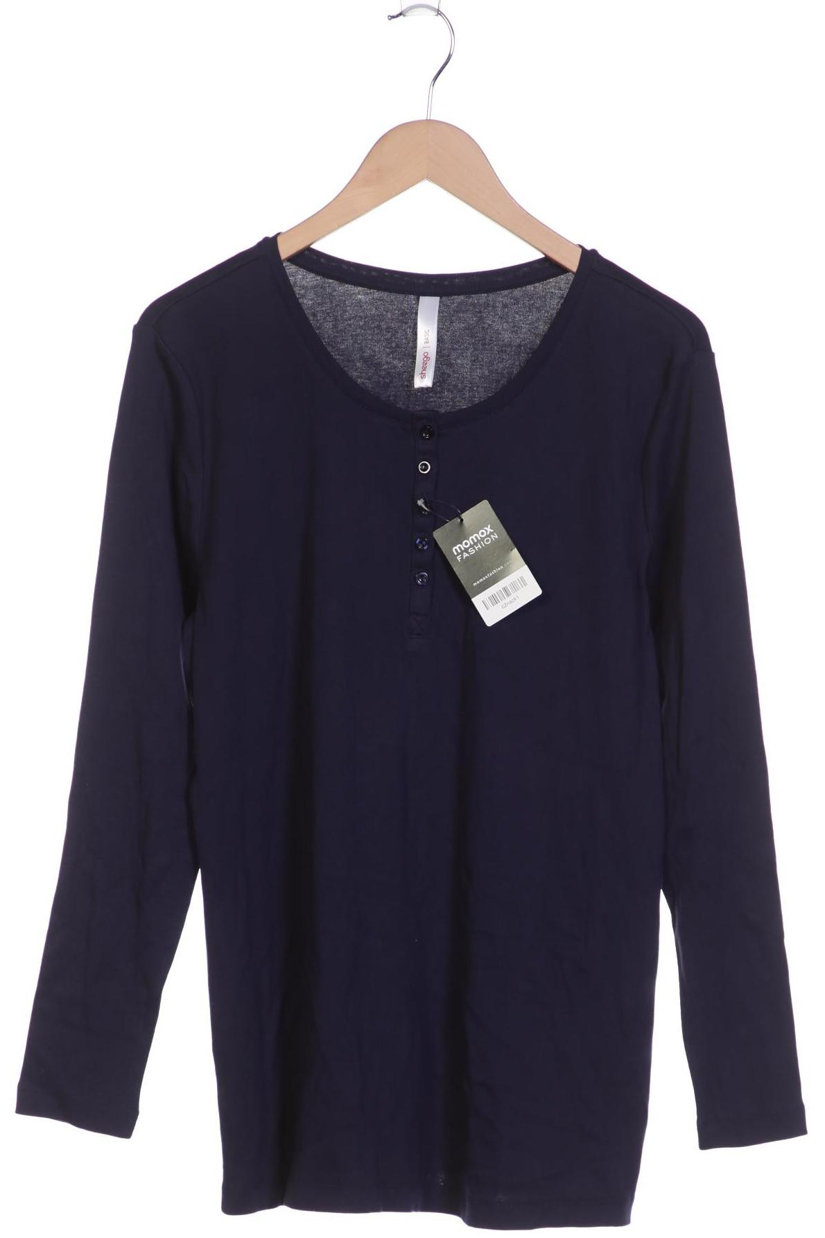 sheego Damen Langarmshirt, marineblau von sheego