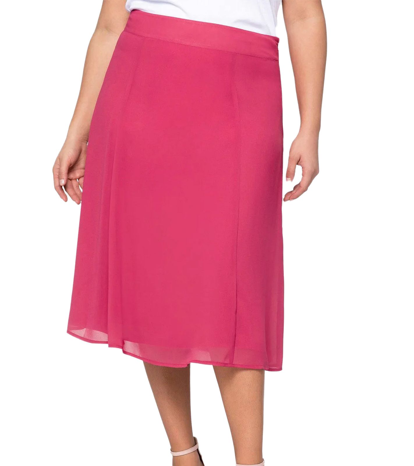 sheego Damen Rock in leicht ausgestellter Form Chiffon-Rock Große Größen 127158 Rosa sheego Damen Rock in leicht ausgestellter Form Chiffon-Rock Große Größen 127158 Rosa von sheego