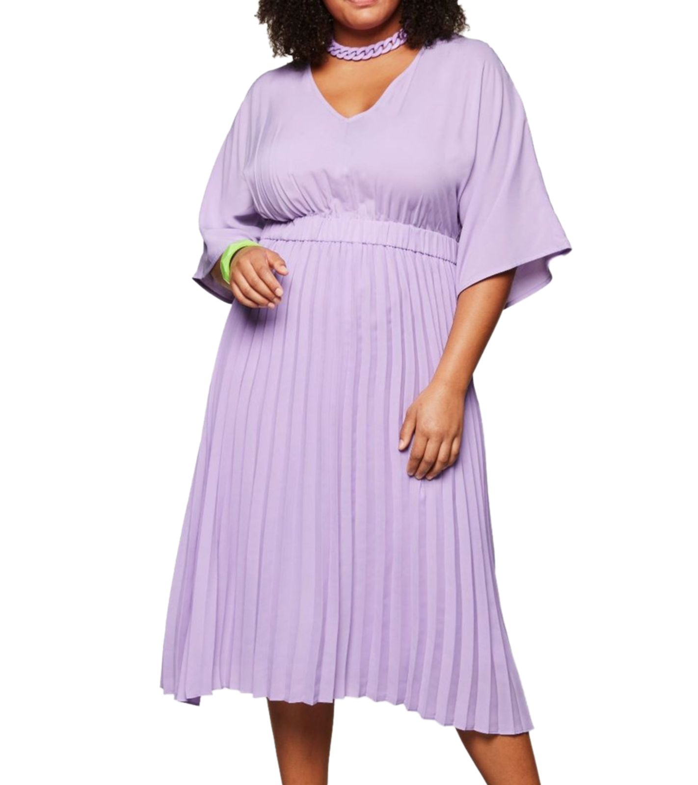 sheego Damen Sommer-Kleid mit plissiertem Rock Große Größen Ausgeh-Kleid 135377 Lila sheego Damen Sommer-Kleid mit plissiertem Rock Große Größen Ausgeh-Kleid 135377 Lila von sheego