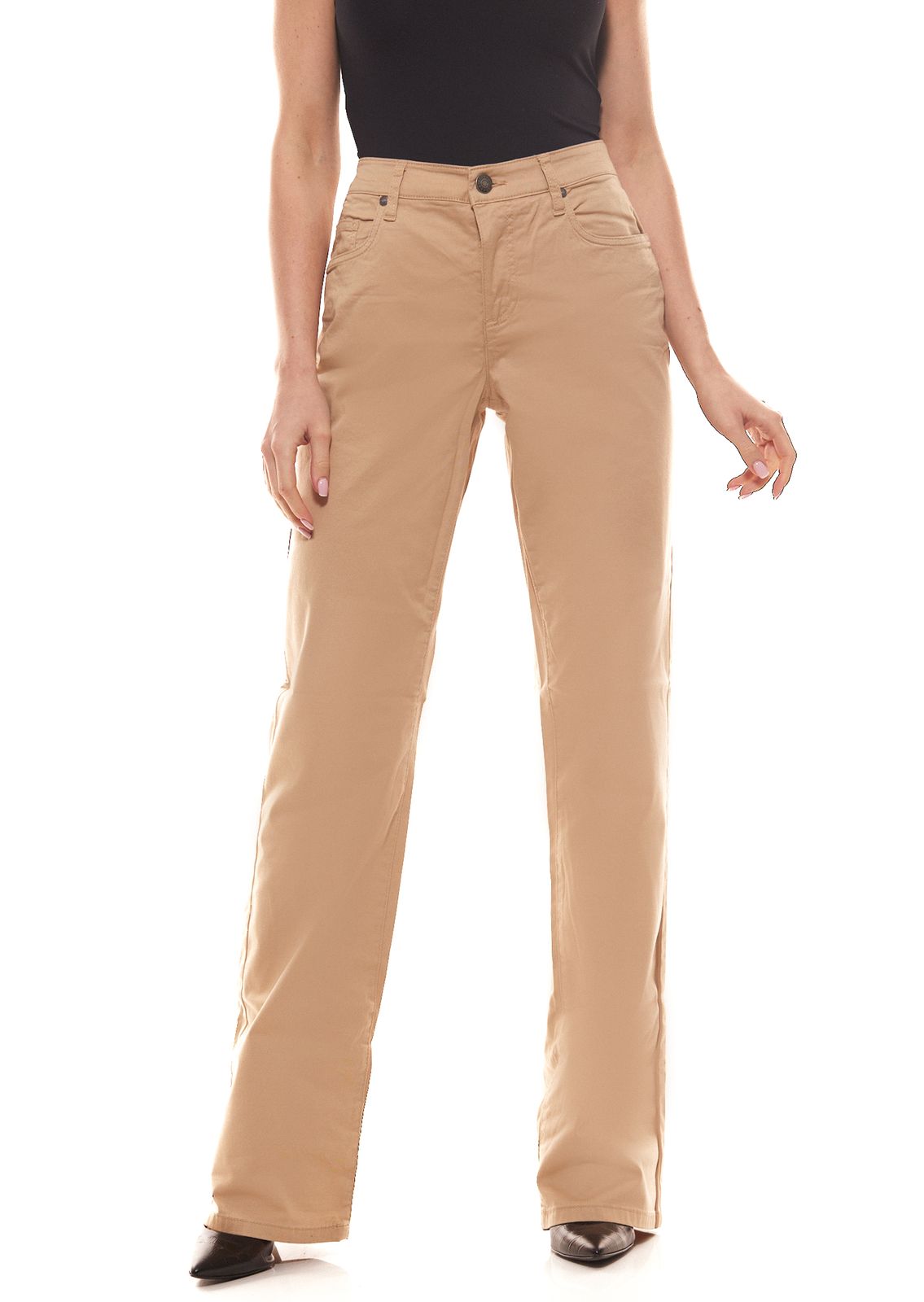 sheego luftige Damen-Stretchhose Basic-Look Beige von sheego