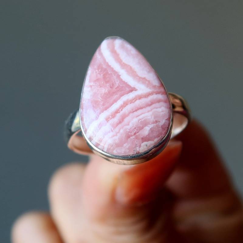 Rhodochrosit Ring Freudenträne Stein Sterling Silber von sheilasatin