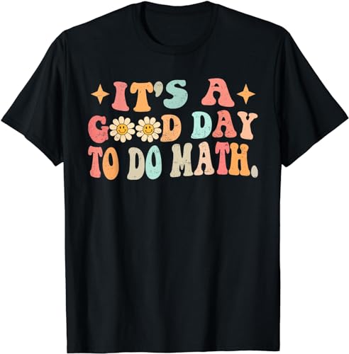 shem Back to School Groovy It's A Good Day to Do Math Teachers T-Shirt, Schwarz , L von shem