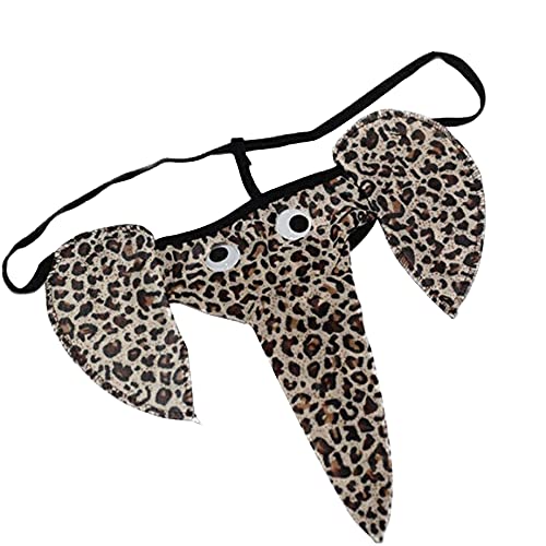 Elefanten Tanga Sexy Slips MäNner Unterhosen Boxershorts Low Rise Trunk Herren String Tanga Shorts Kurz Bauchweg Strumpfhose Pouch Slips Strings Lustige G-String Lover Geschenk (Leopard,Einheitsgröße) von shengli