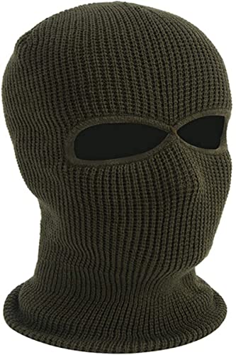 Unisex-Maske Three-Loch Balaclava Gestrickte Gesichtsmaske Outdoor-Sport Skimasken Warme Hauben Vollgesichtsmaske Ski Gesichtsschutz Outdoor Clear Mask Kopfhaube (One Size,Double Hole 10) von shengli
