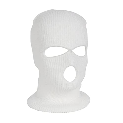 shengli Unisex-Maske Three-Loch Balaclava Gestrickte Gesichtsmaske Outdoor-Sport Skimasken Warme Hauben Vollgesichtsmaske Ski Gesichtsschutz Outdoor Clear Mask Kopfhaube (One Size,Three Holes 1) von shengli