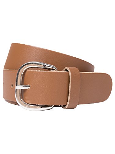 Echtledergürtel Ledergürtel 4cm Breite extra breit Deutsche Qualität BW 90cm bis 150cm Überlänge Sondergröße Glattleder Gürtel Leder Herren Damen Farben Muster Motive Belt Buckle Leather Belt Real Leather Genuine schwarz braun (95cm, cognac braun) von shenky