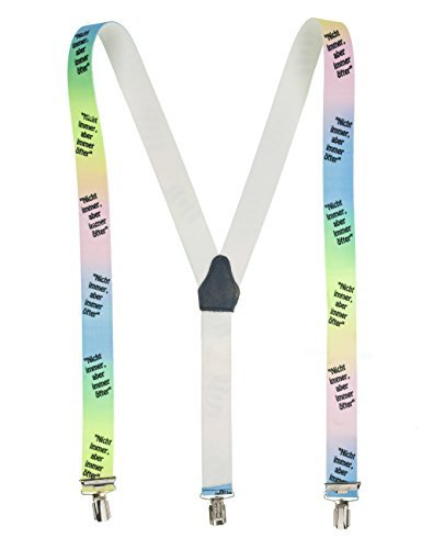 Hosenträger mit 3 Clips Klips Y-Form viele Farben Herren Damen günstig Fasching Oktoberfest Fassnacht Karneval schwarz weiß black white neon gold silber neongrün neongelb neonorange neonpink (Nicht immer aber immer öfter) von shenky