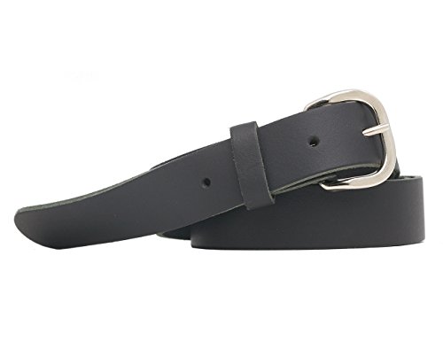 Ledergürtel schwarz 3cm Breite Deutsche Herstellung Gürtel für Herren und Damen (115cm) von shenky