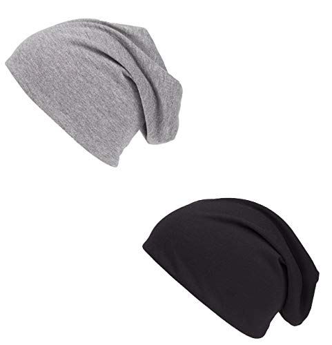 shenky 2er Set Jersey Beanie grau schwarz, Beanie Herren Sommer, Lange Mütze, Wintermütze Herren, Wintermütze Damen, Übergangsmütze shenky 2er Set Jersey Beanie grau schwarz, Beanie Herren Sommer, Lange Mütze, Wintermütze Herren, Wintermütze Damen, Übergangsmütze von shenky