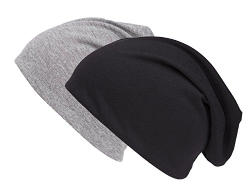 shenky 2er Set Schwarzer und Grauer Jersey Long Beanie Lange Mütze Frühlingsmütze Sommerbeanie XXL angenehm weich dünnes Material shenky 2er Set Schwarzer und Grauer Jersey Long Beanie Lange Mütze Frühlingsmütze Sommerbeanie XXL angenehm weich dünnes Material von shenky