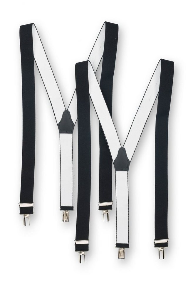 shenky Hosenträger Hosenträger schwarz 2er Set (Hosenhalter, Damen und Herren) 3er Clips von shenky