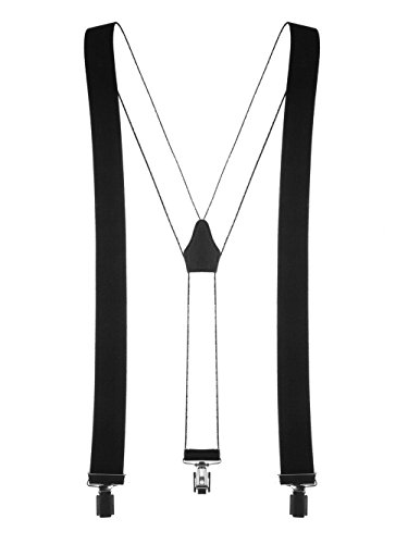 Shenky Hosenträger | 3er Clips | 3,5cm Breite | verstellbar | Basic | Y-Form | elastisch | für Oktoberfest Fassnacht Karneval Hochzeit Skihosen | Damen & Herren | Skihosenträger | Schwarz von Shenky