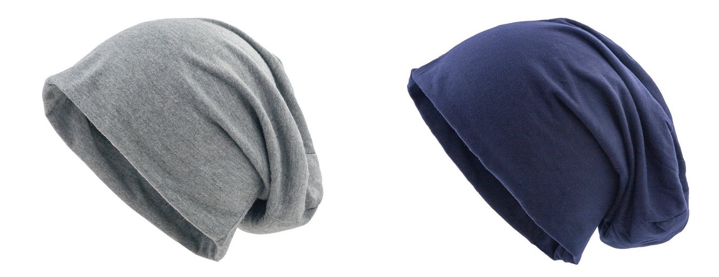 shenky Jerseymütze Doppelpack Beanie Mützen (2er Set) 28cm lang von shenky