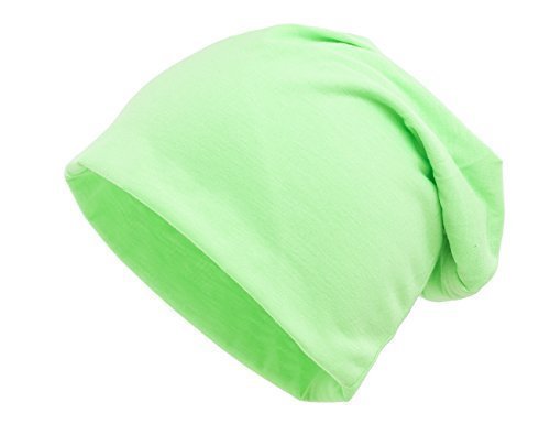 shenky Neon grüner Jersey Beanie Frühlingsmütze Mütze Long Beanies Slouches Herren Damen Kinder Unisex dünne Sommermütze von shenky