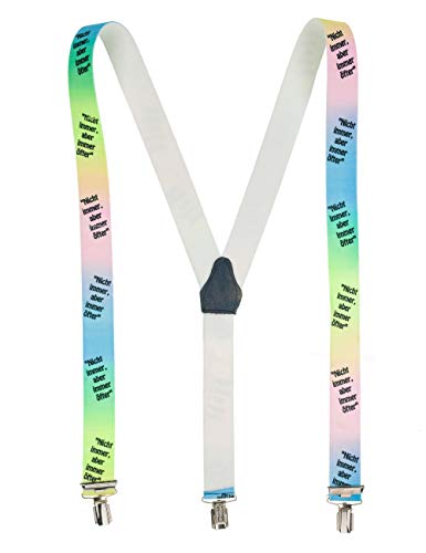 shenky Nicht immer aber imm öfter hochwertiger Hosenträger mit 3 Clips Klips Y-Form Fasching Oktoberfest Karneval Fun Lustig shenky Nicht immer aber imm öfter hochwertiger Hosenträger mit 3 Clips Klips Y-Form Fasching Oktoberfest Karneval Fun Lustig von shenky