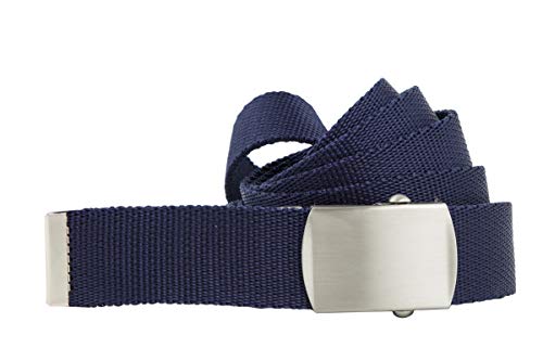 shenky Stoffgürtel | 3cm Breite | Stoff Gürtel mit Gürtelschnalle | Herrengürtel | Canvas | Damen | Schnalle | Damengürtel | belt | Textilgürtel | schmal | 110cm | Dunkelblau von shenky