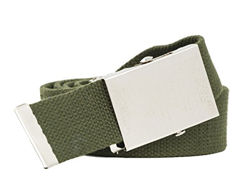 shenky Stoffgürtel | 4cm Breite | Stoff Gürtel mit Gürtelschnalle | Herrengürtel | Canvas | Damen | Schnalle | Damengürtel | belt | kombinierbar | Textilgürtel | 112cm | Army Grün von shenky
