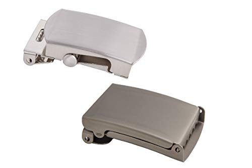 Shenky 2er Set 4cm Gürtelschnalle 40mm, matt und silber, Schnalle 40mm für Stoffgürtel und Militärgürtel, Gürtelschnalle Herren von shenky