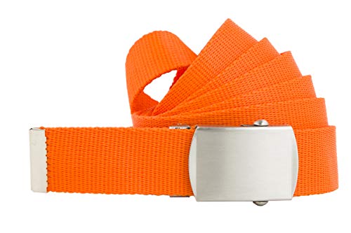 shenky Stoffgürtel | 3cm Breite | Stoff Gürtel mit Gürtelschnalle | Herrengürtel | Canvas | Damen | Schnalle | Damengürtel | belt | Textilgürtel schmal | 170cm | Orange von shenky