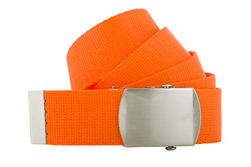 shenky Stoffgürtel | 4cm Breite | Stoff Gürtel mit Gürtelschnalle | Herrengürtel | Canvas | Damen | Schnalle | Damengürtel | belt | Textilgürtel | breit | 150cm | Orange von shenky