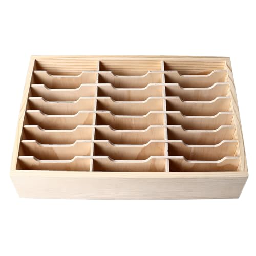 Shenruifa 24 Grid Wooden Desktop Storage Box Mobile Handy Management Organisator Office Meeting Beenden Multi -Rack von shenruifa