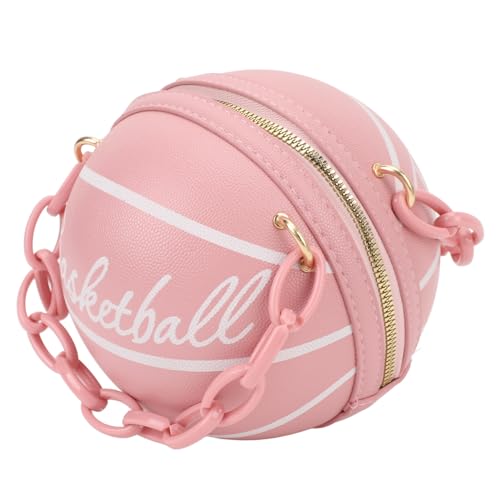 shenruifa Umhängetasche in Basketballform, PU-Leder, Niedliche, Modische, Runde Handtasche für Damen und Mädchen (Rosa) von shenruifa