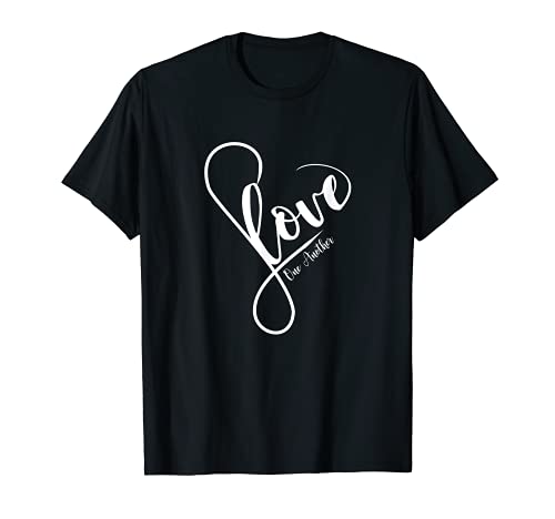 Love One Another Damen herzförmiger Glaube, niedliche Bibel-Grafik T-Shirt von shepherdlamb with Bible Love
