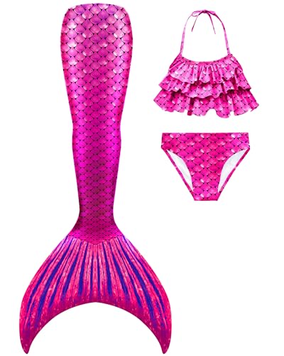 shepretty Meerjungfrau Schwanz mit Bikini-Set für Mädchen Schwimmen Kostüme Cosplay,wpM38,140 von shepretty